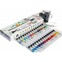 Set of 30 x 20ml + 100 ml white & black with Brush Pebeo Studio Acrylic Paint Pebeo